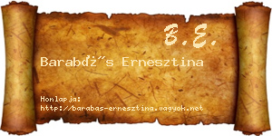Barabás Ernesztina névjegykártya